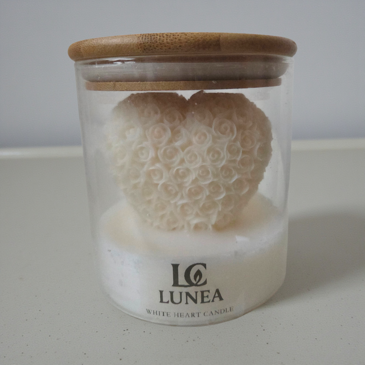 White Heart Candle